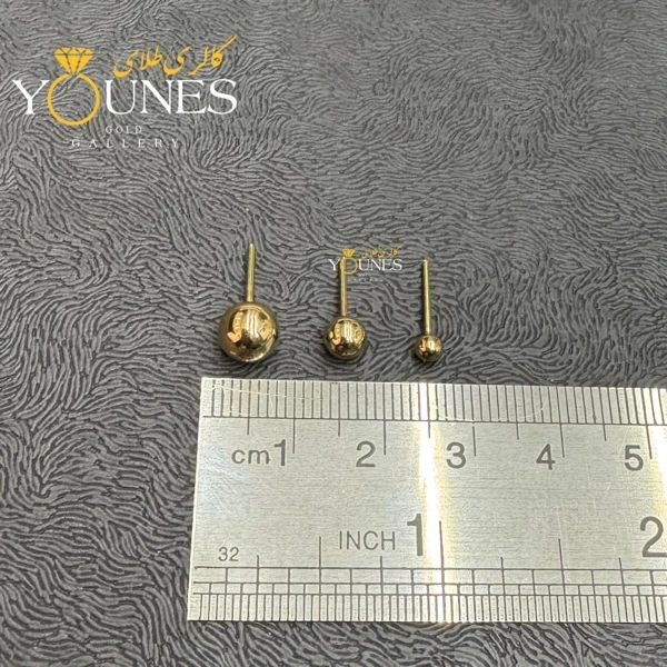 گوشواره گوی میخی متوسط طلا